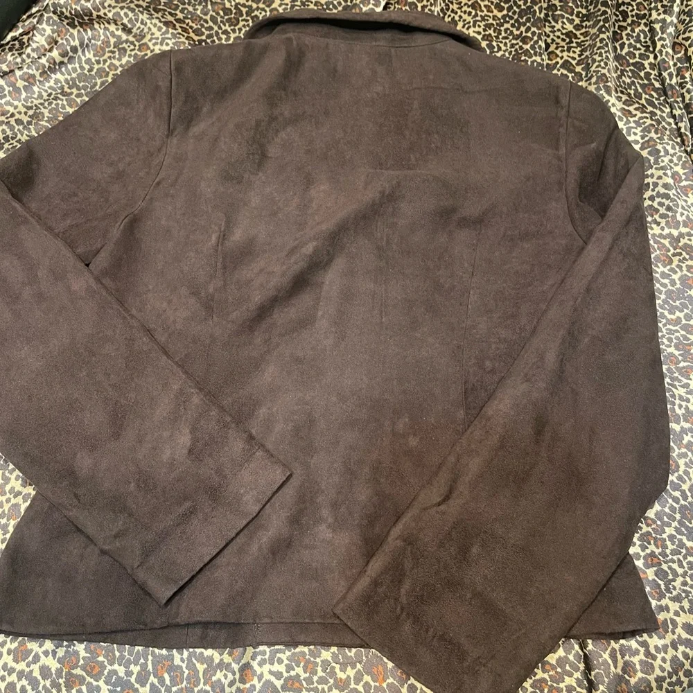 Y2k Studio 1 Brown Faux Suede Blazer Top